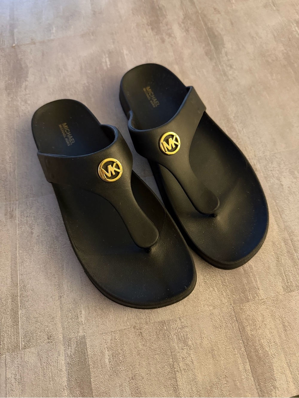 Michael Kors Black Logo Sandals | Size 10